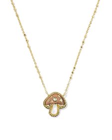 Mushroom Gold Short Pendant Necklace