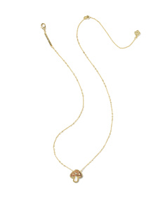 Mushroom Gold Short Pendant Necklace