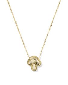 Mushroom Gold Short Pendant Necklace