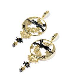 Spooky Night Mixed Metal Statement Earrings