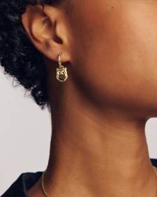 Owl Gold Convertible Huggie Earrings