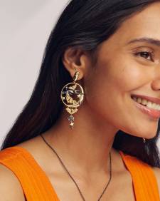 Spooky Night Mixed Metal Statement Earrings