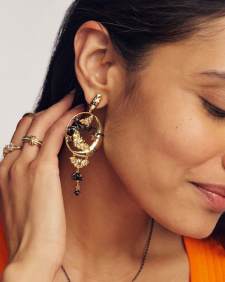 Spooky Night Mixed Metal Statement Earrings