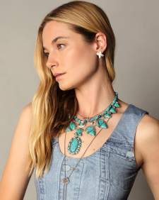 Keziah Vintage Silver Statement Earrings in Natural Mother-of-Pearl