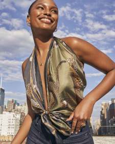 Jaguar Square Scarf in Olive