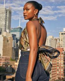 Jaguar Square Scarf in Olive