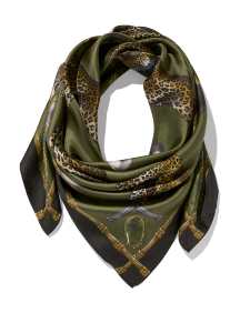 Jaguar Square Scarf in Olive