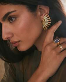 Catherine Vintage Gold Statement Earrings