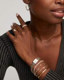 Michelle 14k Yellow Gold Strand Necklace in White Diamond