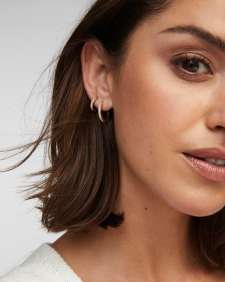 0.15 ct Penelope 16mm Hoop Earrings in 14k Yellow Gold