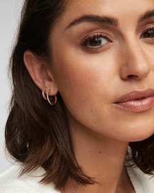 0.15 ct Penelope 16mm Hoop Earrings in 14k Yellow Gold