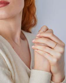 0.11 ct Tyler 14k Yellow Gold Band Ring in White Diamond