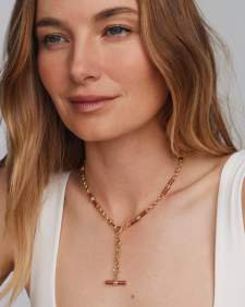Bree Gold Beaded Link and Chain Necklace
