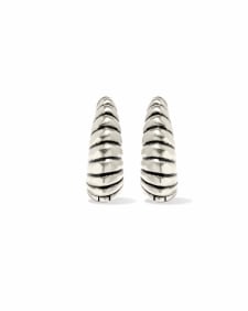 Sandy Vintage Silver Huggie Earrings