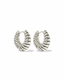 Sandy Vintage Silver Huggie Earrings