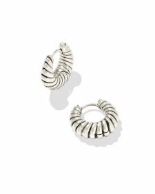 Sandy Vintage Silver Huggie Earrings