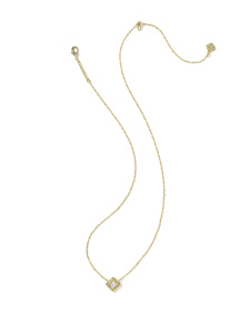 Mallory Crystal Gold Short Pendant Necklace