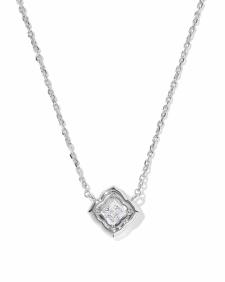 Mallory Crystal Silver Short Pendant Necklace