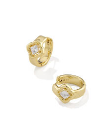 Mallory Crystal Gold Huggie Earrings