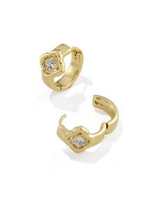Mallory Crystal Gold Huggie Earrings