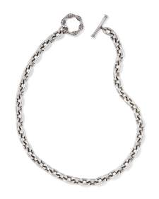 Maura Vintage Silver Chain Necklace in White CZ