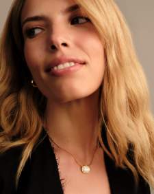 Pumpkin Gold Short Pendant Necklace in Ivory Mother-of-Pearl