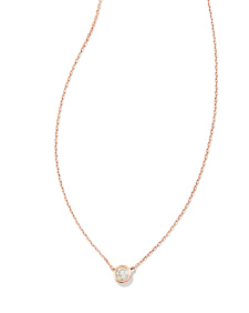 Audrey 14k Rose Gold Pendant Necklace in White Diamond, .15ct