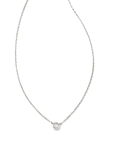Audrey 14k White Gold Pendant Necklace in White Diamond, 0.07ct