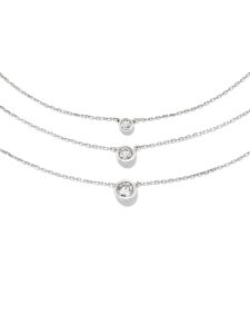 Audrey 14k White Gold Pendant Necklace in White Diamond, 0.07ct