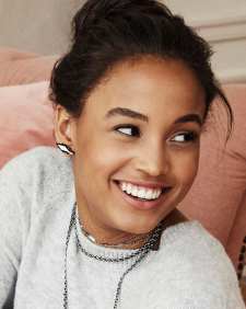 Belinda Stud Earrings in Iridescent White Banded Agate