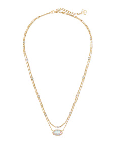 Elisa Gold Multi Strand Necklace in Dichroic Glass