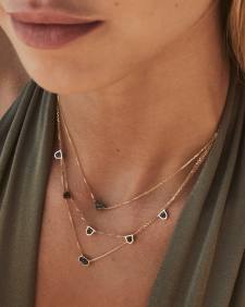 Shannon 14k Yellow Gold Collar Necklace in Black Diamond