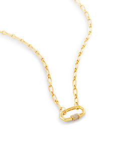 Bristol 18k Gold Vermeil Link Necklace in White Sapphire