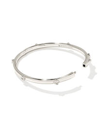 Joelle Silver Bangle Bracelet in White CZ