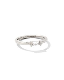 Juliette Silver Band Ring in White CZ