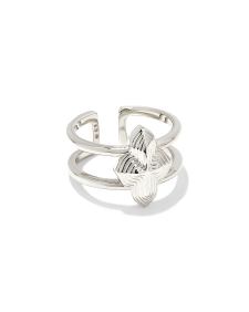 Abbie Metal Double Band Ring in Silver