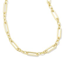 Heather Link and Chain Necklace in Gold