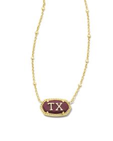 Elisa Gold Texas Necklace in Maroon Magnesite
