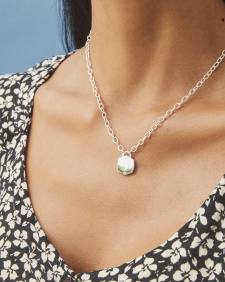 Davis Sterling Silver Chain Necklace in White Diamond