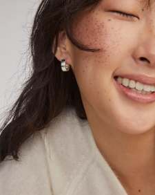 Flat Small 14mm Hoop Earrings in Sterling Silver