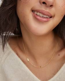 Letter A Inline Initial Necklace in 18k Gold Vermeil