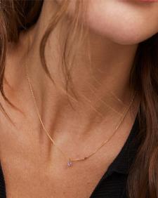 Maisie 18k Gold Vermeil Pendant Necklace in Amethyst