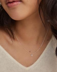 Maisie Sterling Silver Pendant Necklace in White Topaz