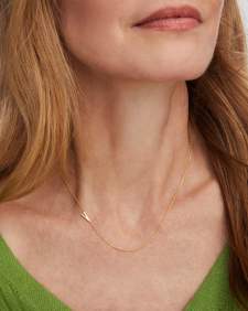 Letter V Inline Initial Necklace in 18k Gold Vermeil