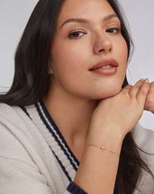 Maisie 18k Gold Vermeil Delicate Chain Bracelet in Orange Citrine