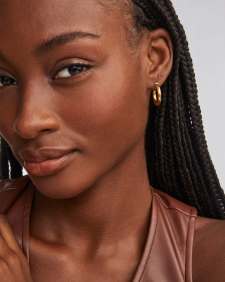 Tube Small 20mm Hoop Earrings in 18k Gold Vermeil