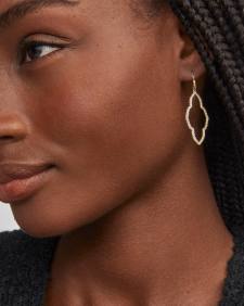 Abbie Open Frame Earrings in White Crystal