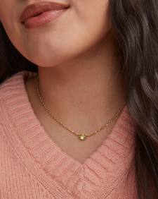 Cailin Gold Pendant Necklace in Light Green Crystal