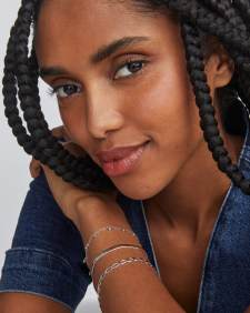 Kassie Set of 3 Chain Bracelets in Silver