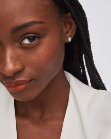 Mini Ellie Gold Stud Earrings in Turquoise Magnesite